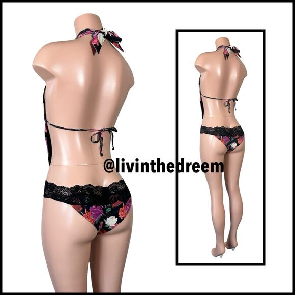 Beach Bunny Mercy Me  Rose and Rhinestone One Piece Monokini SZ L $259 - Picture 7 of 14